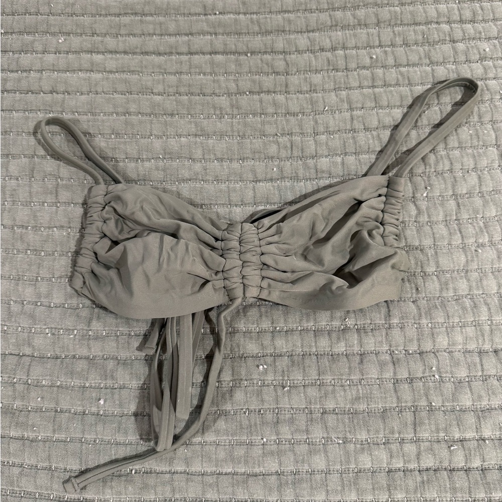 Green Ruched Bikini Top